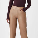 Spanx Faux Leather Slim Straight Leg Pants Toffee Size XL NEW Photo 0
