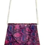 VINTAGE 1980'S PINK & BLUE EEL SKIN BAG Photo 0