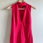 ASOS  Choker Bandage Plunge Midi Dress Red Womens‎ Size 2 Cutout Front Sleeveless Photo 3