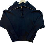 ZARA Oversized Soft Half-Zip Black Batwing Turtleneck Sweater Photo 2