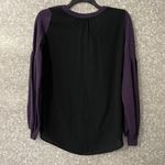Chelsea 28 Purple Sweater with Black Semi Sheer Back - Size Small - Balloon Arms Photo 5