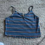 Romwe Blue striped crop tank top Photo 0