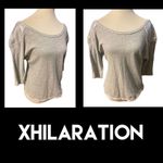 Xhilaration Gray W/ Sequins 3/4in Sleeves 100% Cotton Lightweight Stylish Fringe Photo 1