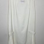 Vintage Cream Pencil Skirt 30" Waist Side Pleat Panels Size M Photo 0