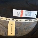 Hue NWT Black Long Sleeve Crewneck Shirt You Are Strong Plus Size 3X Photo 3