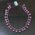 INC  International Concepts Stunning Purple Double Row Crystal Statement Necklace Photo 2