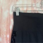 Zac and Rachel  Black Velvet Damask Trim Fleece Lined Leggings Photo 2