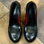 Women’s Black Leather Embroidered Pump Heels 7.5 Photo 2