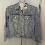 THE GREAT floral jean jacket size 0 Photo 0