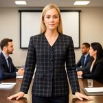 Dana Buchman  Tweed Wool Blend Suit Jacket Blazer Career Capsule Elegant 10 Photo 0