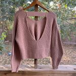 Urban Outfitters Avery Double V-Neck Sweater Tan Size S Photo 3