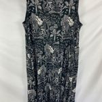 J Jill Wearever Tropical Bayou Tiki Print Sleeveless Dress Black White Medium Photo 3
