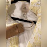 NWT Thread & Supply Size S Yellow Floral Patchwork Cropped Luff Vest Full Zip Photo 8