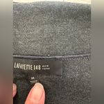 Lafayette 148 Belted Open Front Trench Coat Ribbed Knit Sleeves Gray Size Medium Photo 11