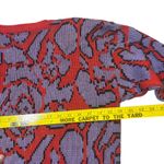 Vintage IVY Abstract Rose Pattern Knit Sweater V Photo 7