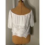 American Rag Cropped White Lace Top S Boho Costal Cowgirl Cottagecore Fairycore Photo 1