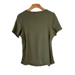 Torrid  Top Womens Size L Army Green Ribbed Short Sleeve Quarter Button Shirt NWT Photo 8