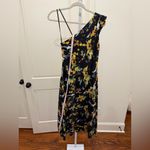 Mac Duggal  55630 Floral Print Draped One Shoulder Midi Dress Size 2 Photo 3