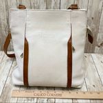 Vintage VALENTINA White Pebbled Leather Large Zip Tote Bag Photo 5