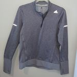 Adidas 🏃🏼♀️ Running Grey 1/4 Zip Athletic Fleece ClimaHeat Jacket🏃🏼♀️ ~med Photo 1