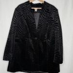 Chico's Velvet Zebra Stripe Jacket Coat Womens 3 (XL 16/18) Animal Print Black Photo 4