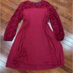 Apt. 9 Long lace sleeve wine burgundy dress size XL Photo 1