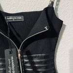 Maniere De Voir Women Black Cut Out Chained Full Front Zipper Mini Dress Sz 4 Photo 13