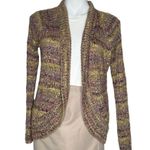 Chico's Space Dye Keller Cardigan Open Rounded Front Multi Color Metallic Thread Photo 1