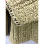 Quilted Floral Jacket Women's Reversible Button Front Pockets Beige Brown Size M Photo 7