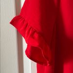She & Sky  Womens Red V-Neck Ruffle Sleeve Sisterhood Lined Dress Size Large NWT Photo 2