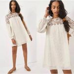 Anthropologie  Ivory Verb Josephine Lace Tunic Long Sleeve Mini Dress Small Photo 1