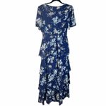 Baltic Born Montaigne Ruffle Chiffon Maxi Dress in Navy Blue Floral Photo 5