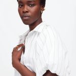 Madewell NWT Shirred Bubble-Sleeve Button-Up Shirt - Size: Medium Photo 13