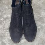 Paul Green Black Nubuck Leather Slouched Ankle Boots with Buckle Photo 5