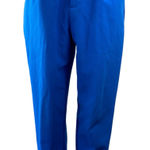 ZARA  Ananya Blue Pleated Belted High Waisted Tapered Leg Trousers Dress Pants S Photo 0