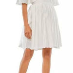 Mac Duggal Satin Flowy Cape Sleeve Mini Dress size 2. H Photo 0