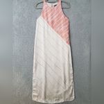ZARA  Satin Effect Maxi Dress XS Long Striped Sleeveless Flowy Side Slits Lined Photo 4