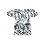 H&M NWT  Zebra Striped Puffy Sleeve Dress Cream and Black Small Photo 2
