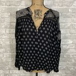 Amuse Society  Vneck Black Print Top Photo 0
