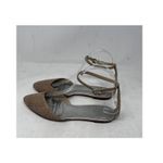 Brian Atwood Sandal Ankle Strap Flats 8 38.5 Leather Pointed Toe Shoes Cutout Photo 5