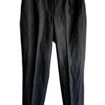 Theory New Pure Flannel City Pants High Rise Pleated Crop Trouser Dark Gray 8 Photo 1