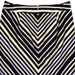 NWT, Ann Taylor Factory Black White Royal Blue Chevron Stripe Pencil Skirt, Sz 6 Photo 5