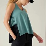 Athleta Swing Forward Pleated Sleeveless Tank Top in Deep Ocean Teal Size XS Photo 0