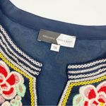 Piper & Scoot  Dance With Me Tiered Floral Embroidered Boho Peasant Top Navy Blue Photo 15