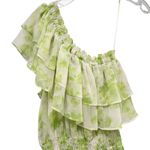 MISA Los Angeles Rumi One Shoulder Midi Dress Green White Honeydew Blossom Small Photo 8