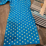 ZARA  // turquoise polka dot 1 puff shoulder knit size L Photo 11