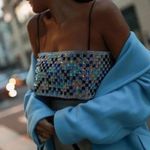 ZARA crop top shiny strappy rhinestones party night out Photo 5