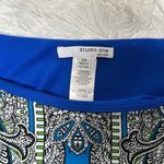 Studio One  NY Paisley Midi Dress Sheath Blue Stretchy Boho Fairy Woman Plus 2X Photo 5