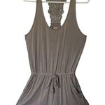 Aerie Super Soft Sleeveless Beige Tan Crochet Racer Back Romper Small Photo 0