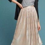Sabina Musáyev x Anthro Cassia Shine Midi Skirt Size 4 Gold Photo 6